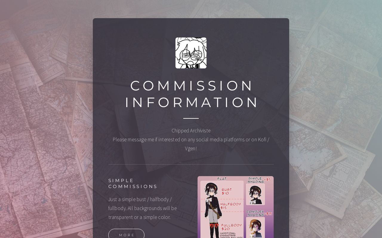 ChippedArchiviste Commissions